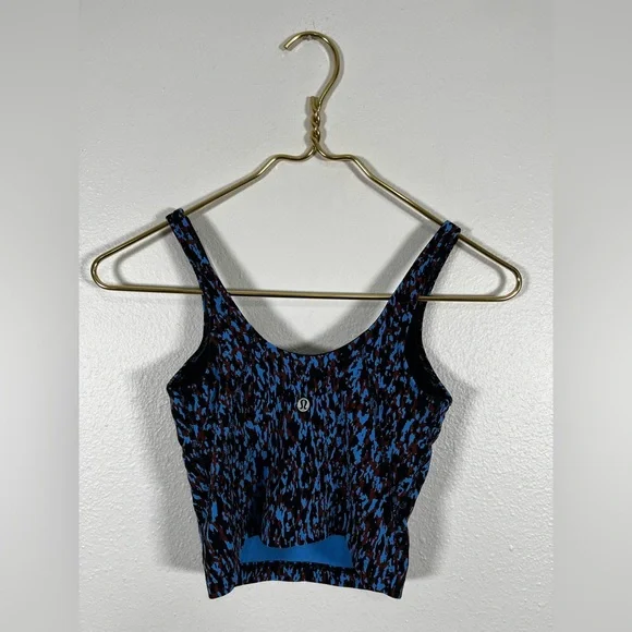 lululemon Align Cropped Tank Leopard Camo Blue Nile size 0 - Picture 3 of 5